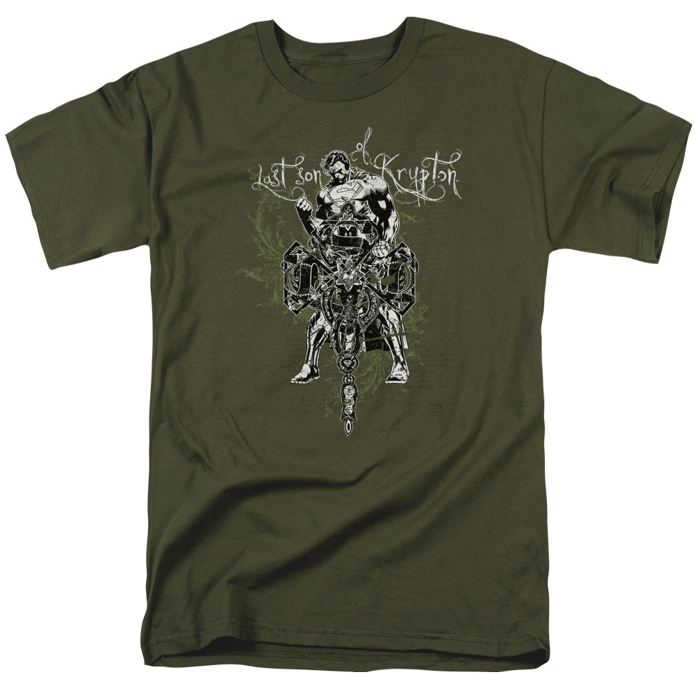 Superman - Last Son Gothic - Short Sleeve Adult 18/1 - Military Green T-shirt