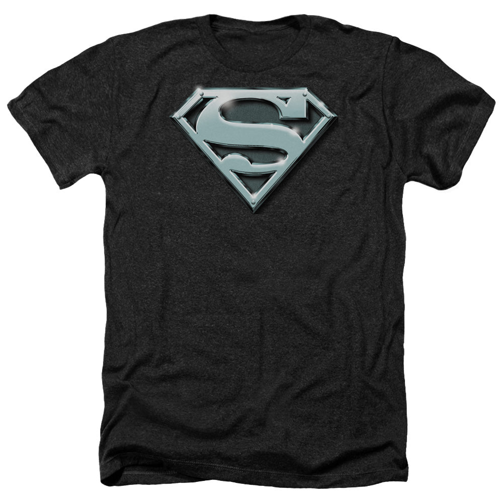 Superman - Chrome Shield - Adult Heather-black