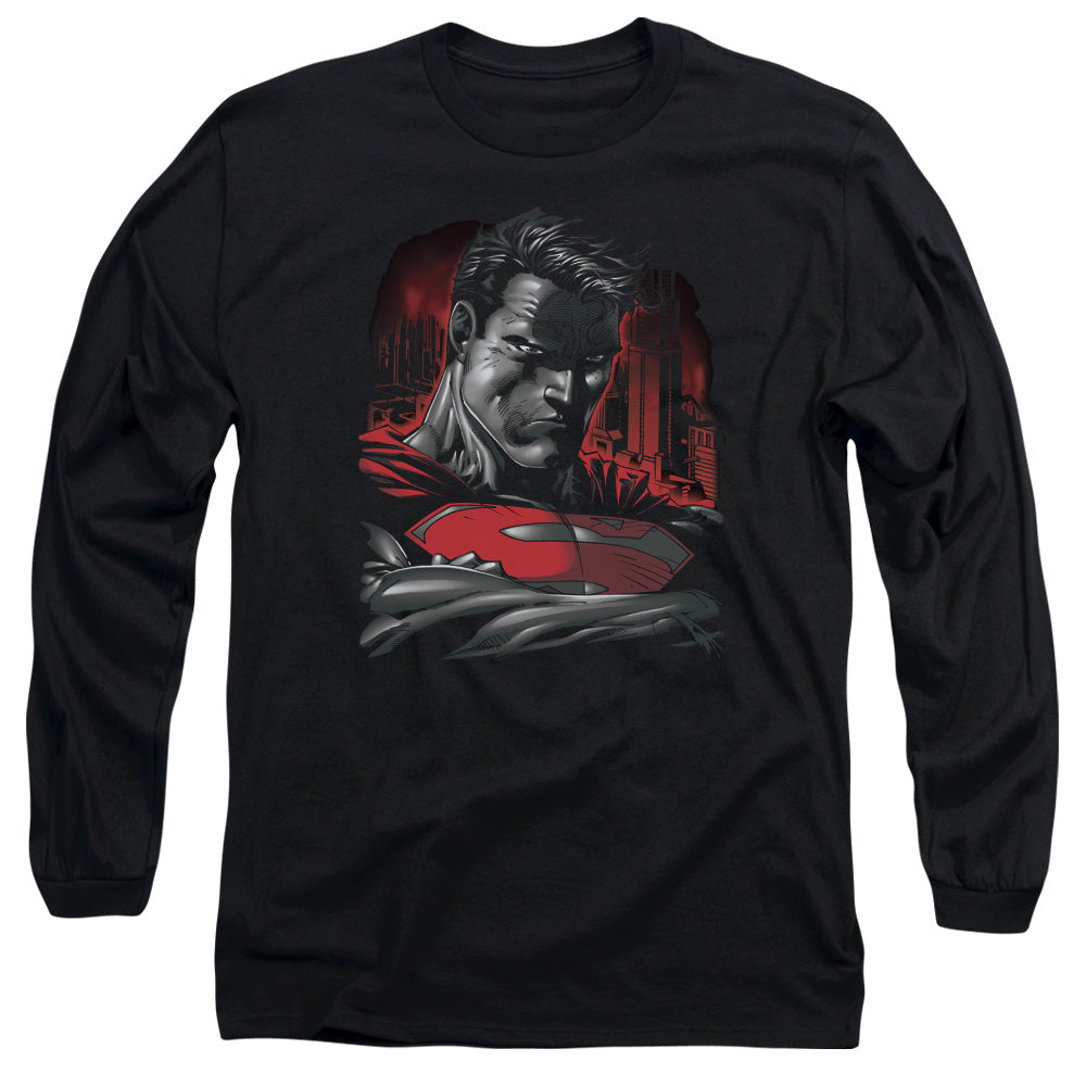 SUPERMAN MAN OF STEEL - L/S ADULT 18/1 - BLACK T-Shirt