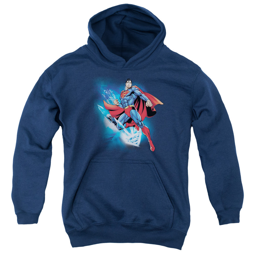 Superman - Crystallize - Youth Pull-over Hoodie - Navy