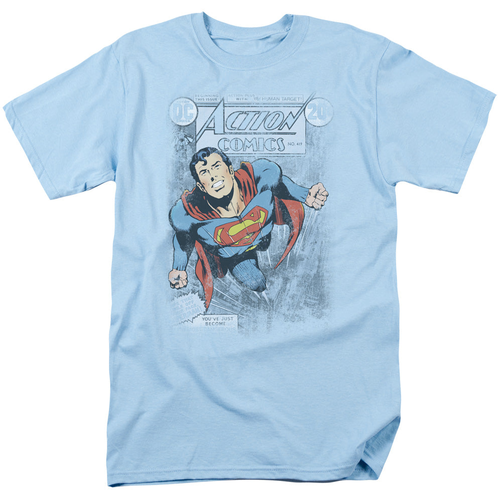 Superman - Action #419 Distress - Short Sleeve Adult 18/1 - Slate T-shirt