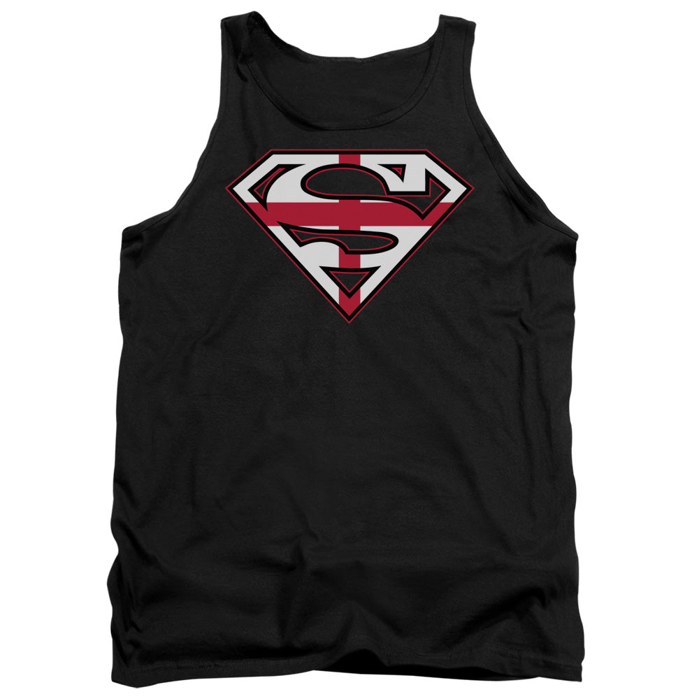 Superman - English Shield - Adult Tank - Black