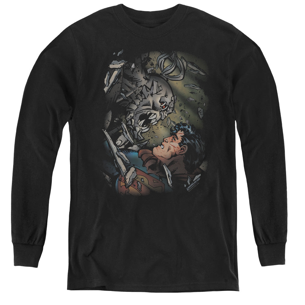 Superman - Epic Battle - Youth Long Sleeve Tee - Black