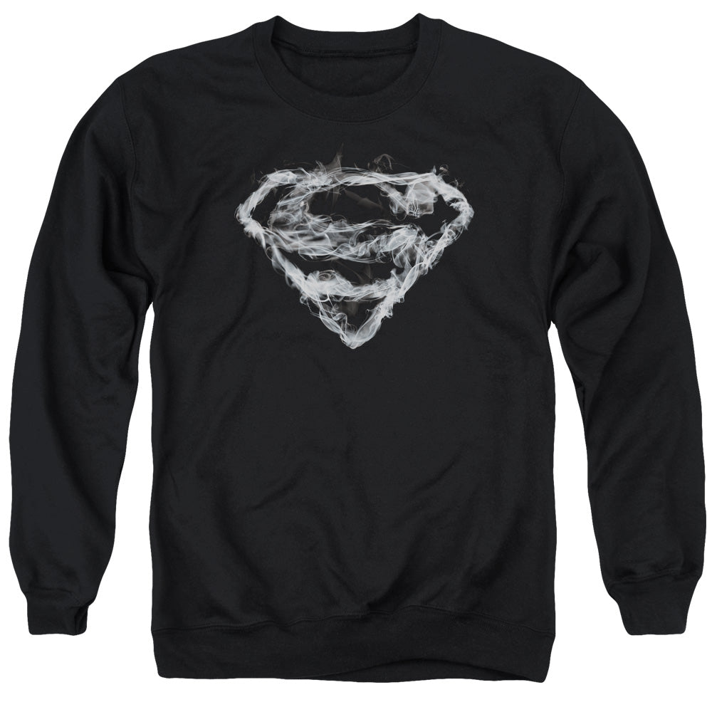 Superman - Smoking Shield - Adult Crewneck Sweatshirt - Black