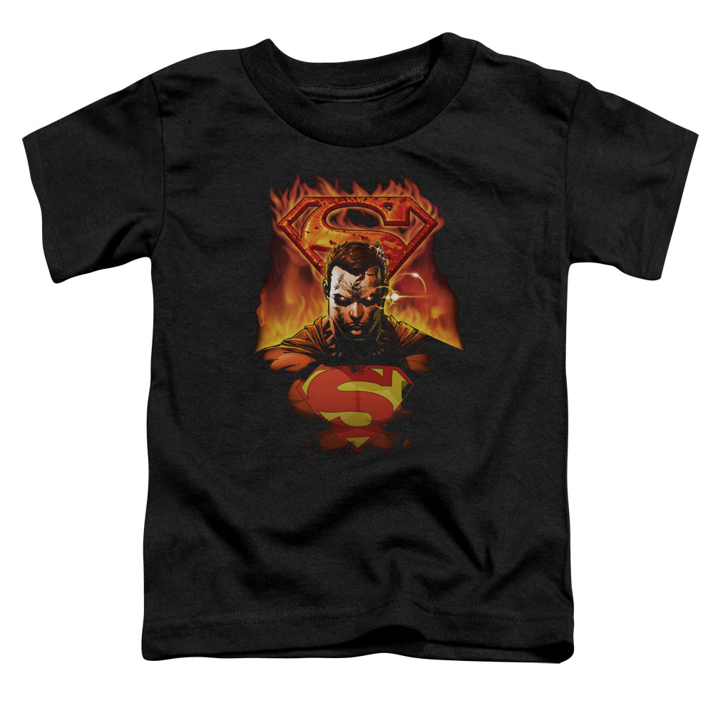 Superman - Man On Fire - Short Sleeve Toddler Tee - Black T-shirt