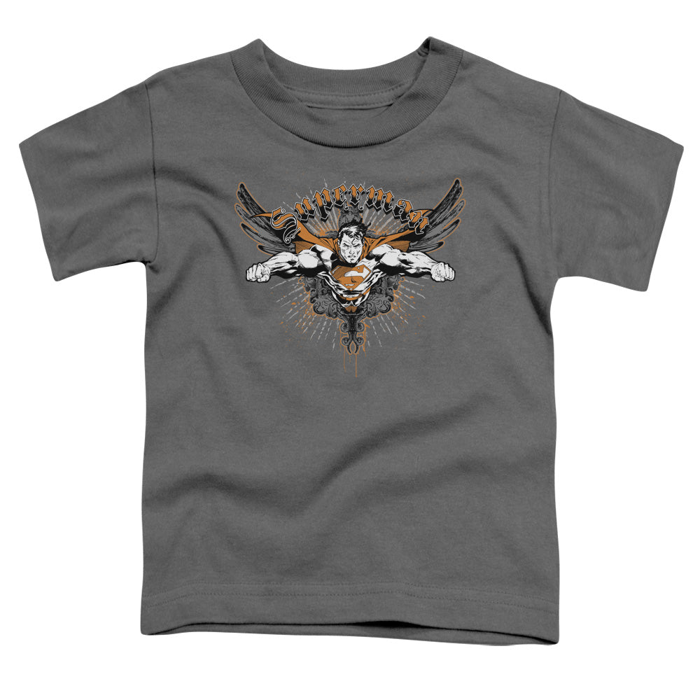 SUPERMAN TAKE WING - S/S TODDLER TEE - CHARCOAL - T-Shirt