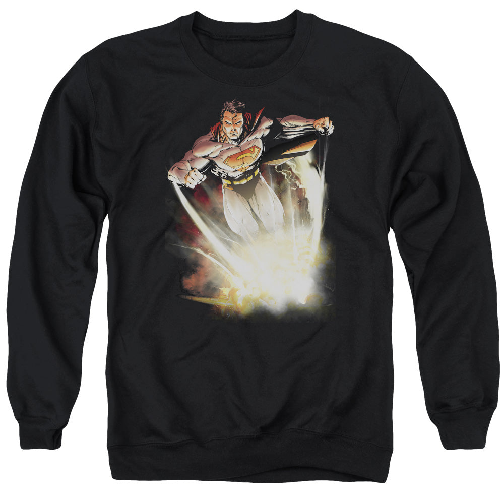 Superman - Explosive - Adult Crewneck Sweatshirt - Black