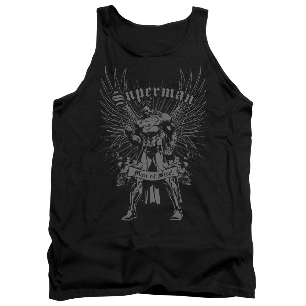 Superman - Steel - Adult Tank - Black