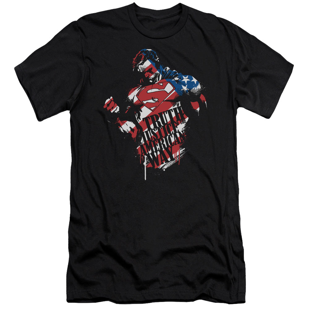 Superman - The American Way - Short Sleeve Adult 30/1 - Black T-shirt