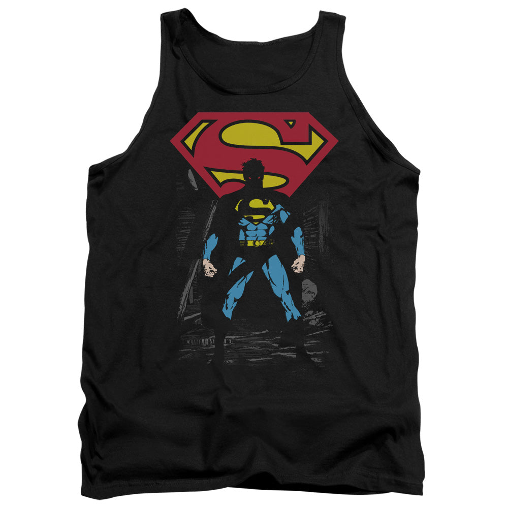 Superman Dark Alley - Adult Tank - Black