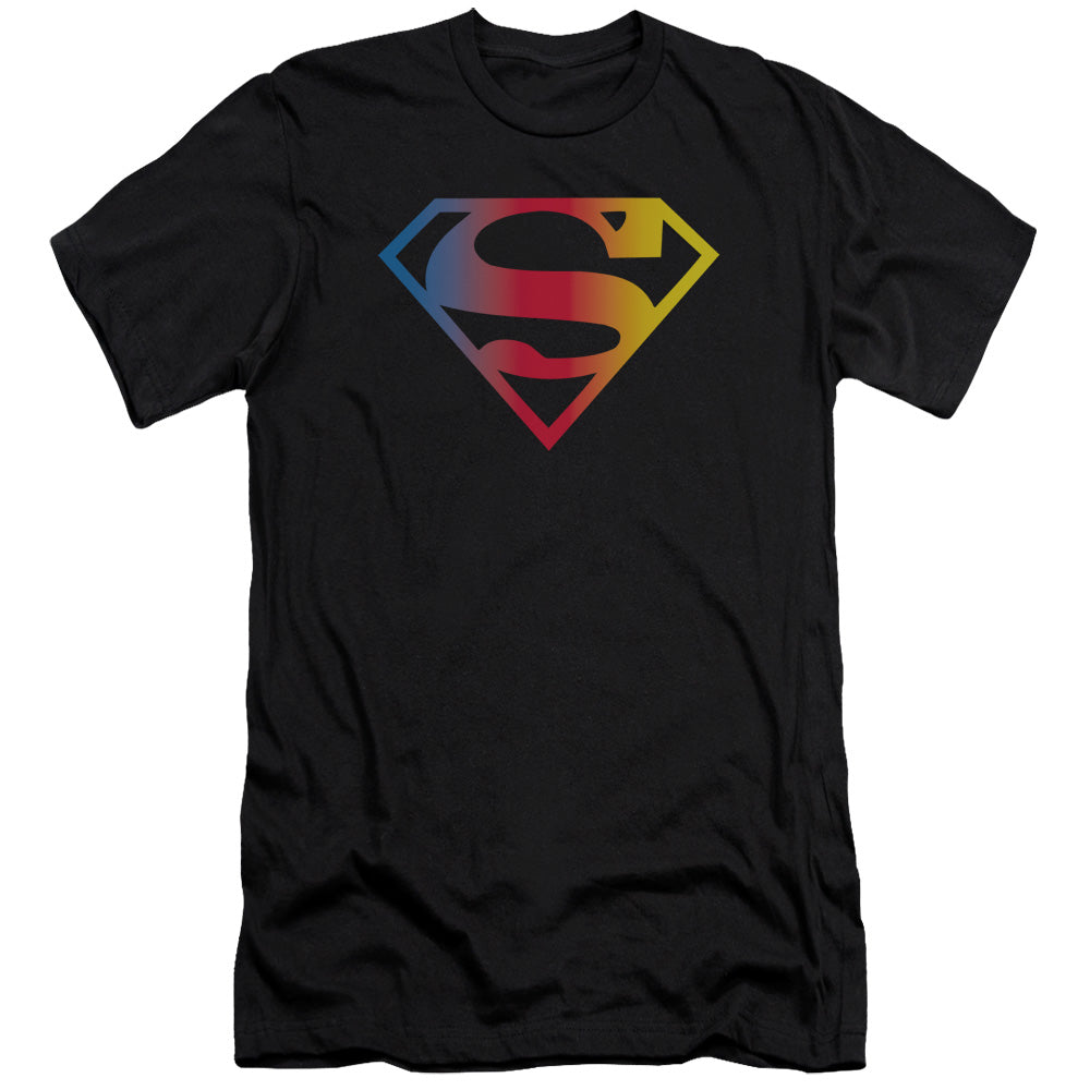 Superman - Gradient Superman Logo-premuim Canvas Adult Slim Fit 30/1 - Black