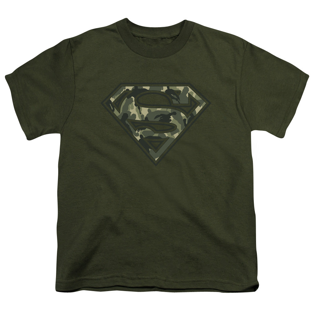 Superman - Super Camo - Short Sleeve Youth 18/1 - Military Green T-shirt