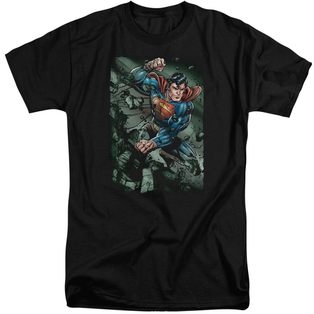 Superman - Indestructible - Short Sleeve Adult Tall - Black T-shirt