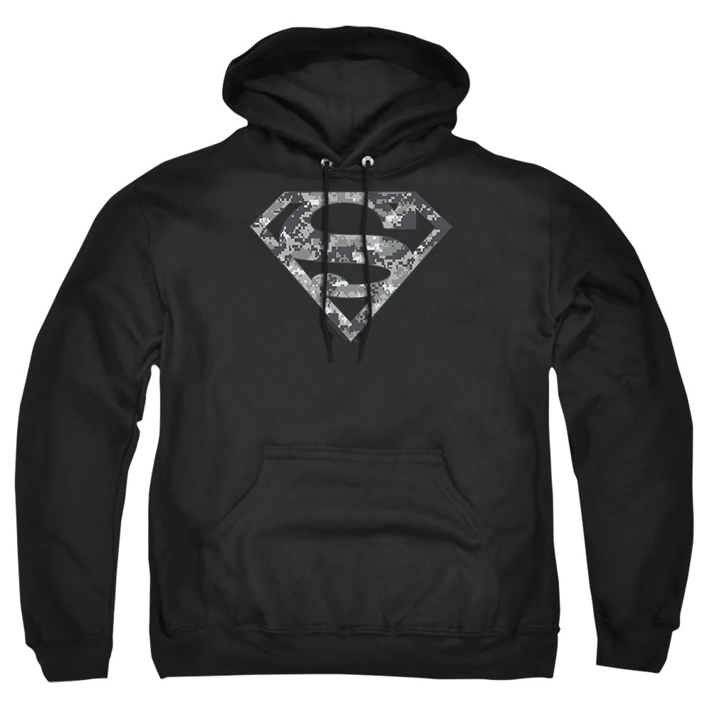 Superman - Urban Camo Shield - Adult Pull-over Hoodie - Black