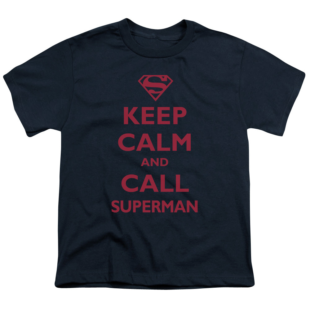 Superman - Call Superman - Short Sleeve Youth 18/1 - Navy T-shirt