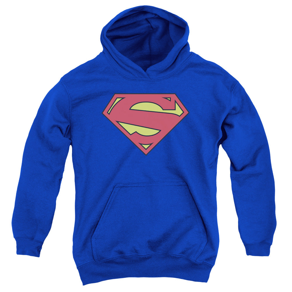 Superman - New 52 Shield - Youth Pull-over Hoodie - Royal