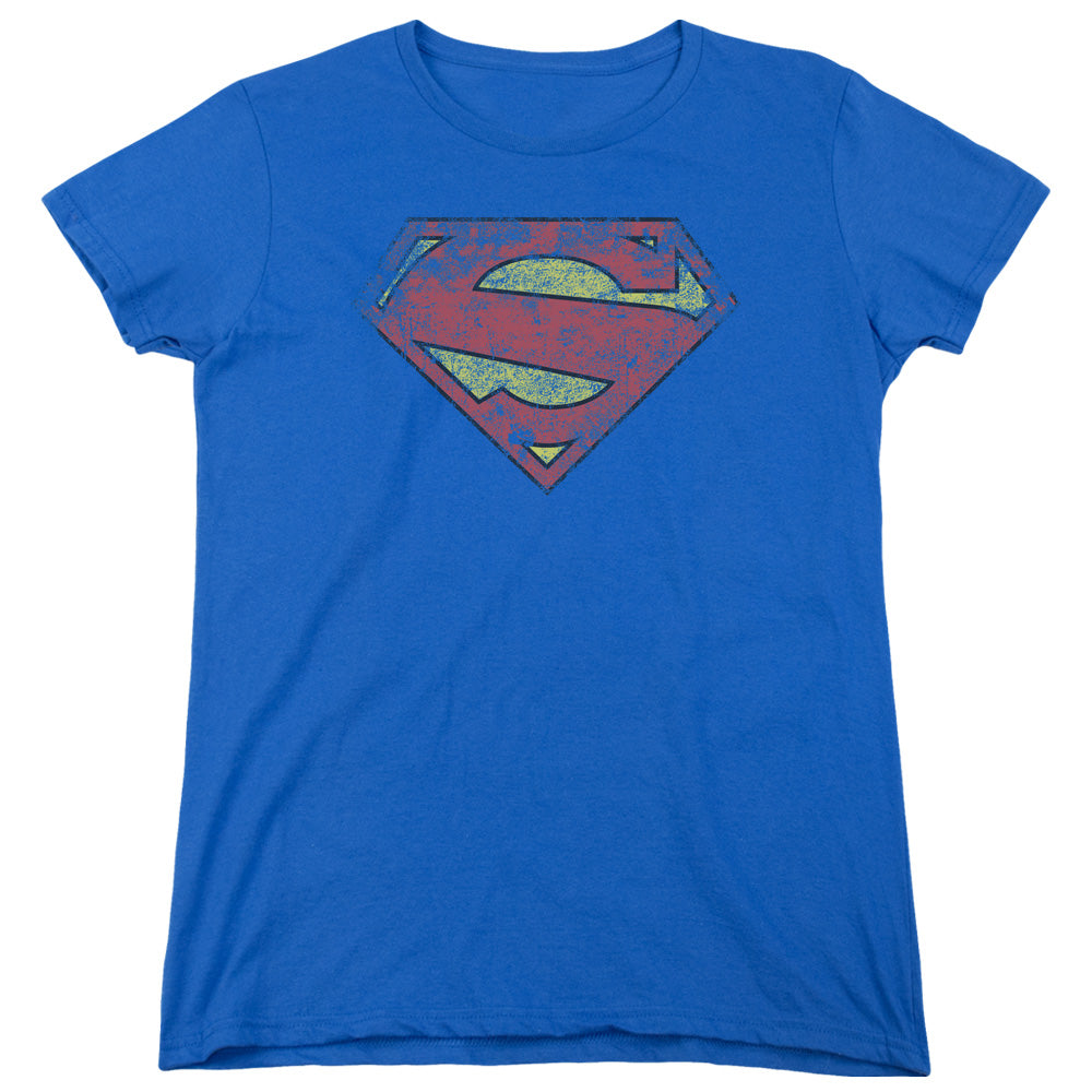 Superman - New 52 Shield - Short Sleeve Womens Tee - Royal Blue T-shirt