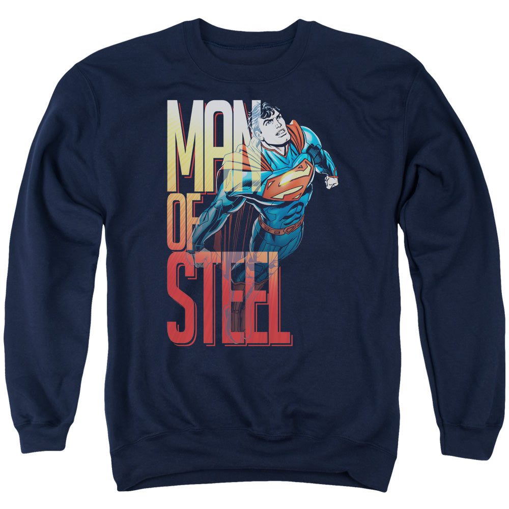 Superman - Steel Flight - Adult Crewneck Sweatshirt - Navy