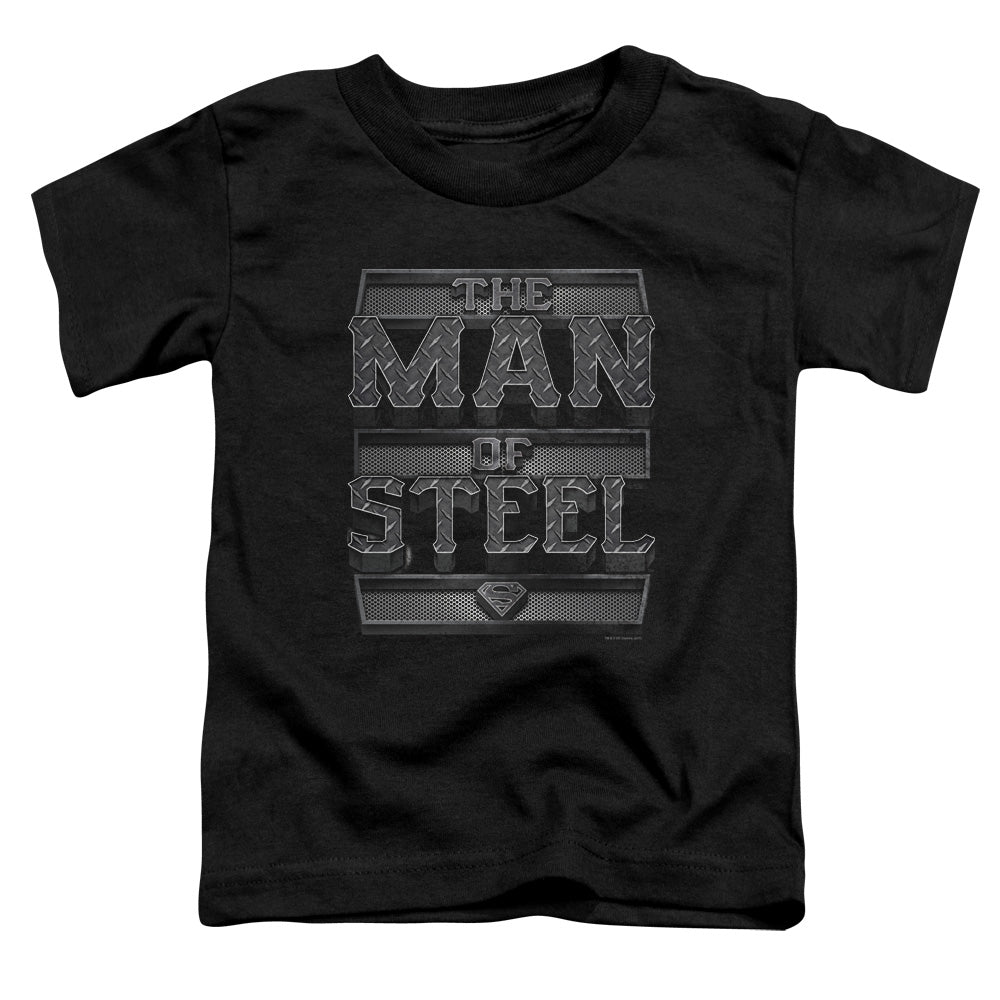 SUPERMAN STEEL TEXT - S/S TODDLER TEE - BLACK - T-Shirt