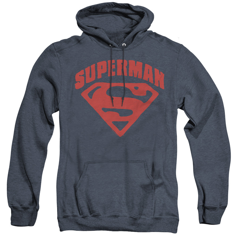 Superman - Super Shield - Adult Heather Hoodie - Navy