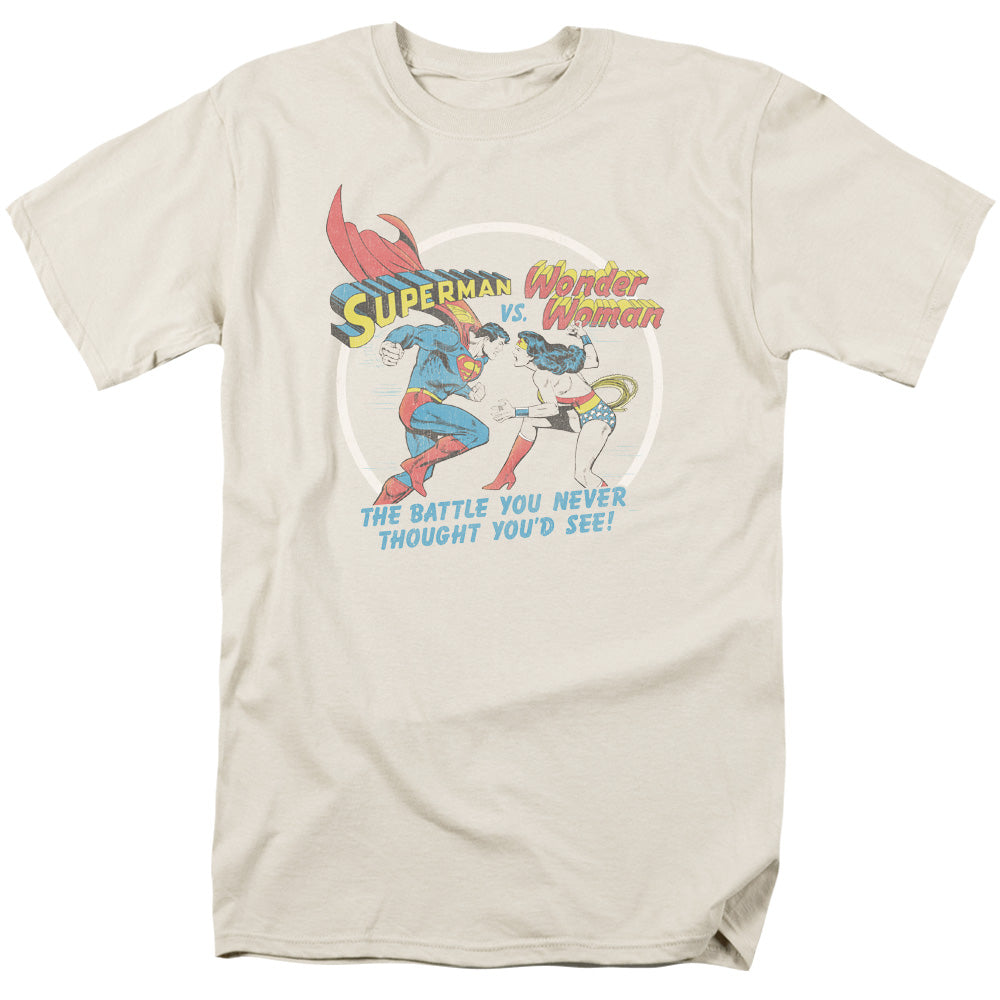 Superman - Battle Of The Sexes - Short Sleeve Adult 18/1 - Cream T-shirt