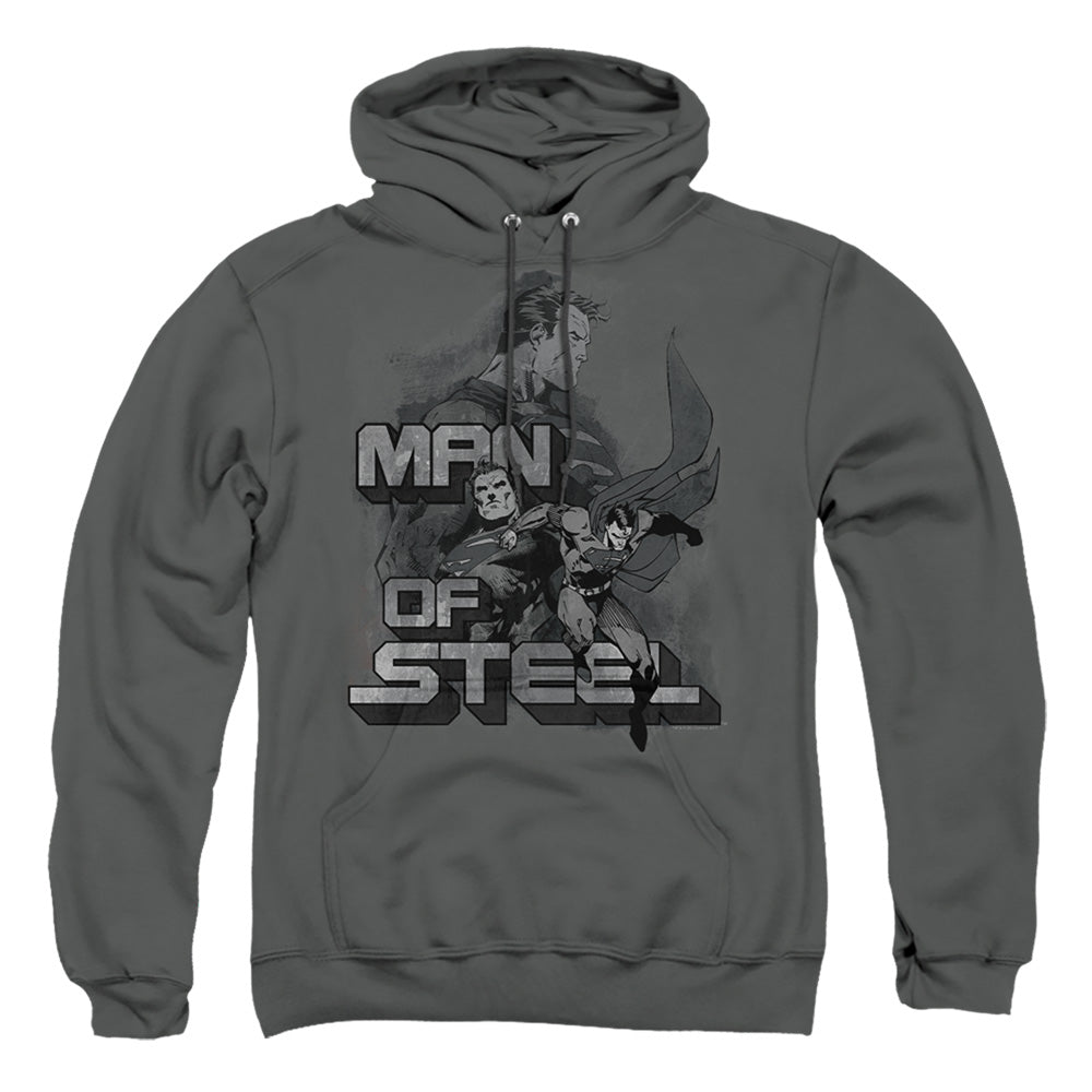 Superman - Steel Poses - Adult Pull-over Hoodie - Charcoal