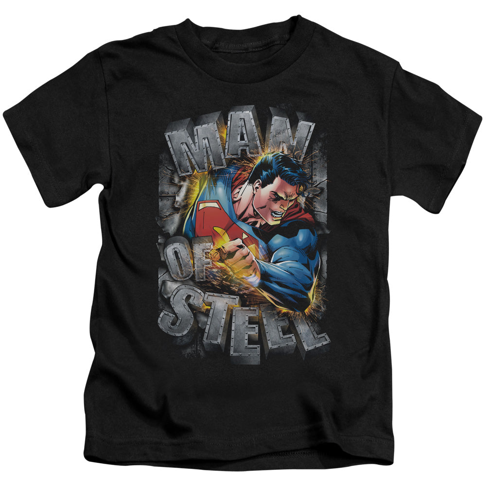 SUPERMAN RIPPING STEEL - S/S JUVENILE 18/1 - BLACK - T-Shirt