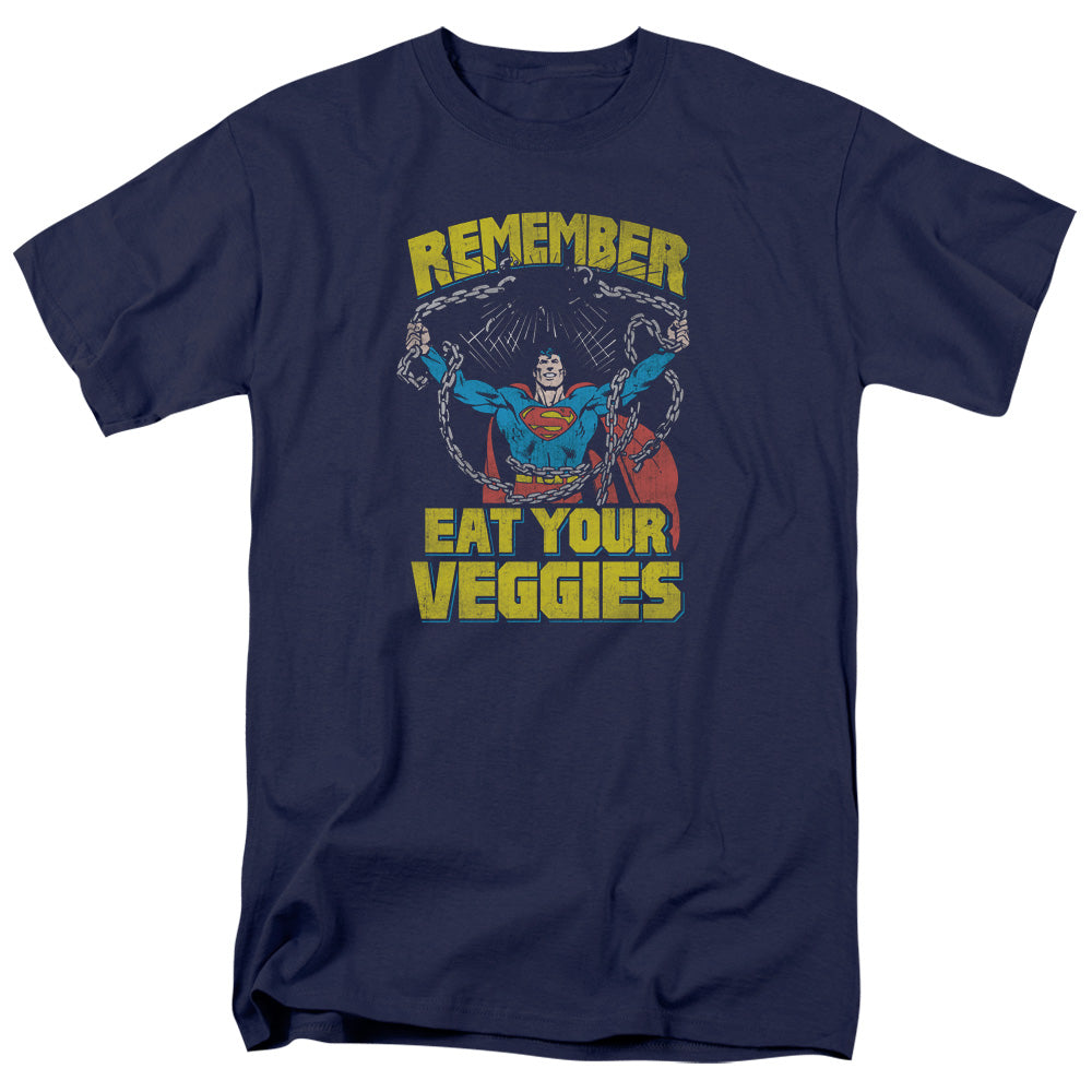 Superman - Veggie Power - Short Sleeve Adult 18/1 - Navy T-shirt