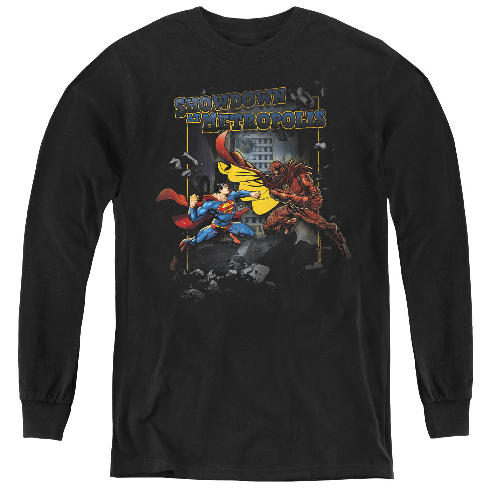 Superman - Showdown - Youth Long Sleeve Tee - Black