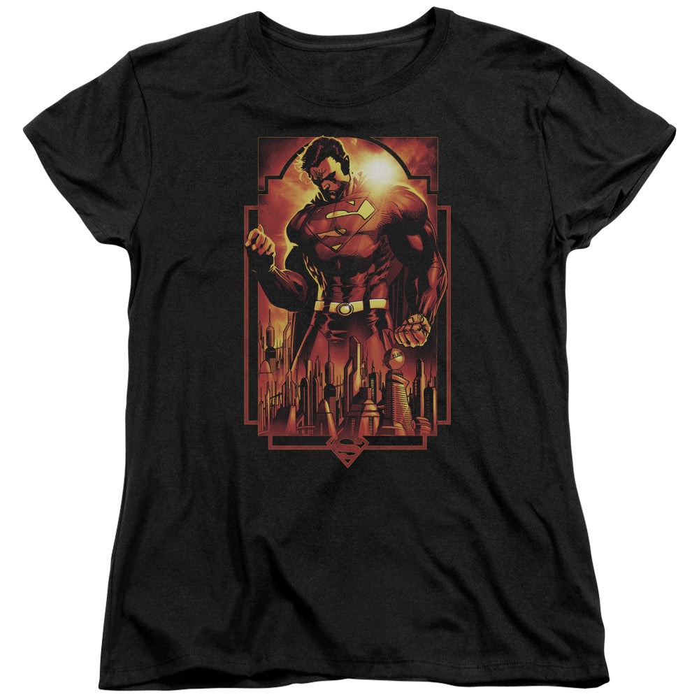 SUPERMAN METROPOLIS DECO - S/S WOMENS TEE - BLACK T-Shirt