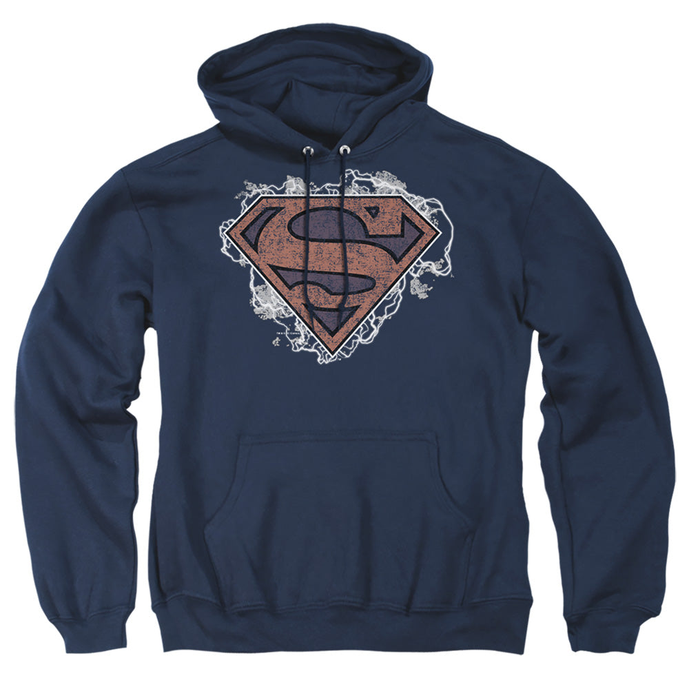 Superman - Storm Cloud Supes - Adult Pull-over Hoodie - Navy