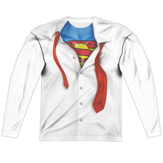 Superman - Im Superman - Long Sleeve Adult Poly Crew  - White T-shirt