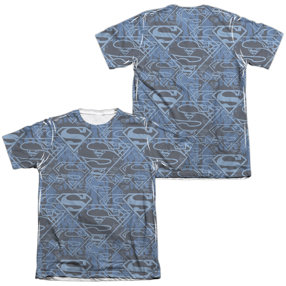 Superman - Shielded (Front/back Print) - Adult 65/35 Poly/cotton Short Sleeve Tee - White T-shirt