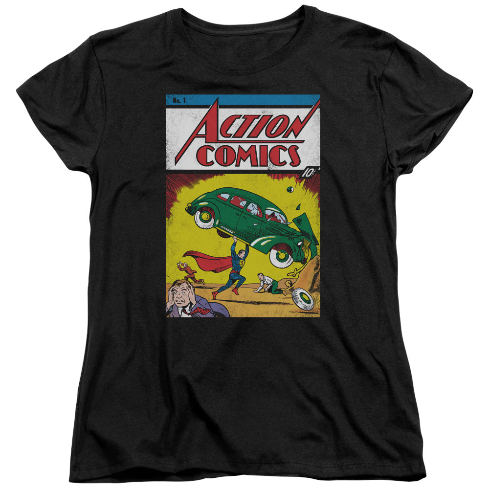 Superman - Action No. 1 - Short Sleeve Womens Tee - Navy T-shirt