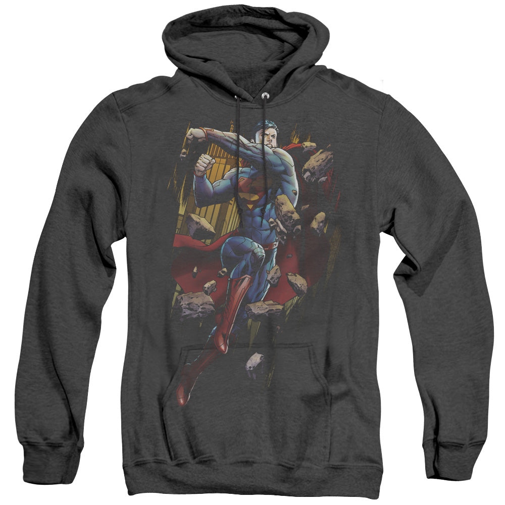 Superman - Flying Determination - Adult Heather Hoodie - Black