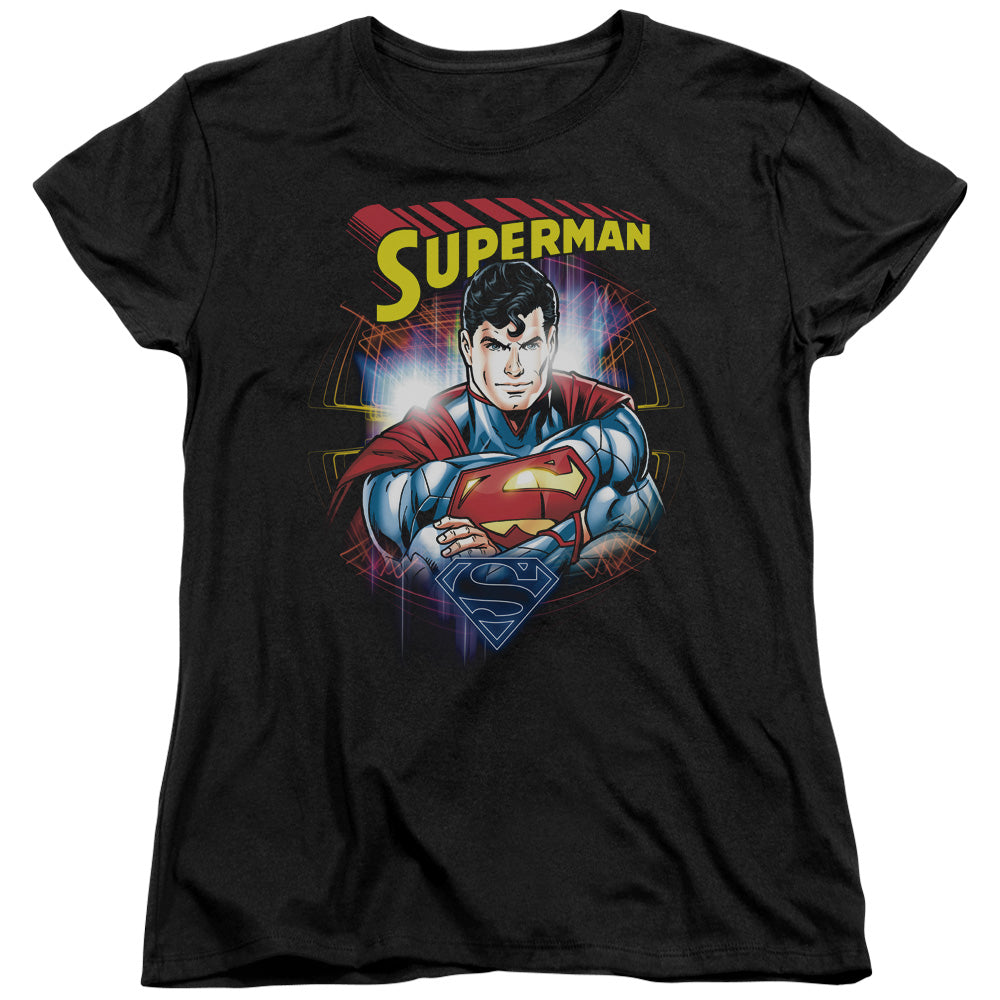 Superman - Glam - Short Sleeve Womens Tee - Black T-shirt