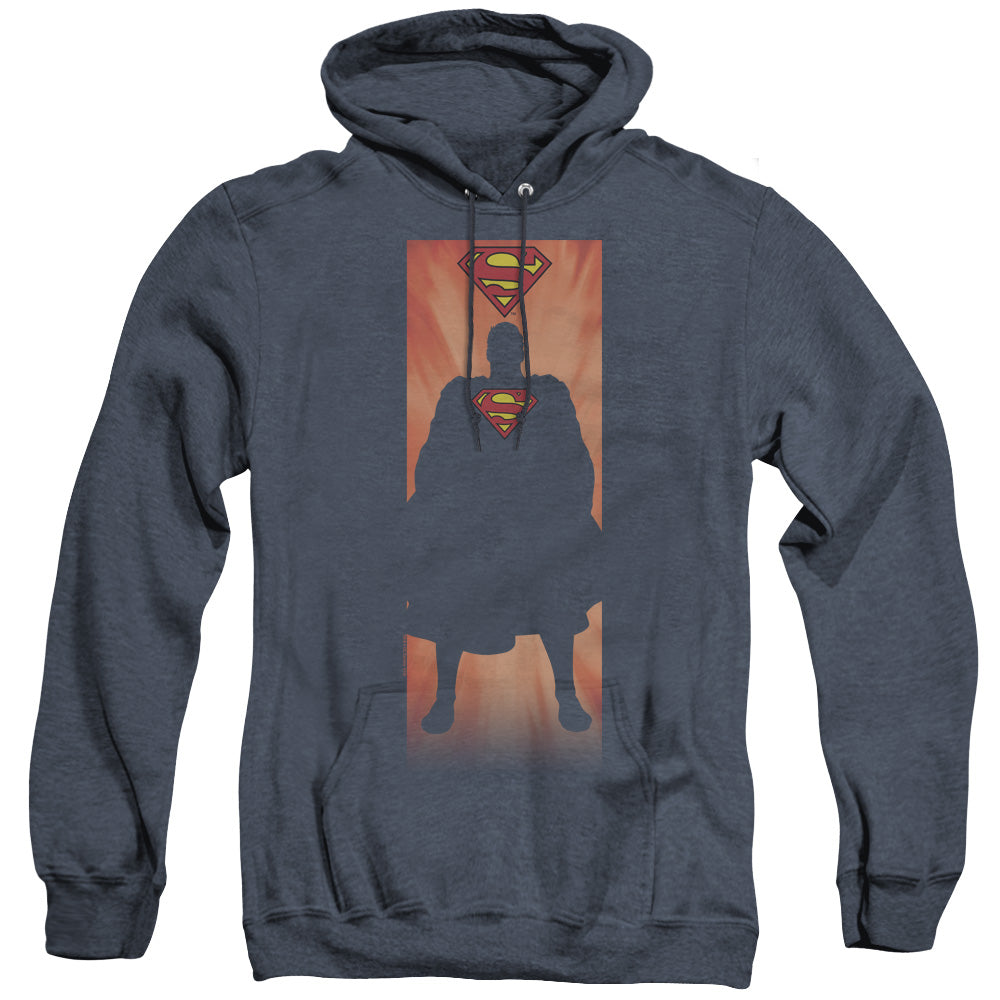 Superman - Block - Adult Heather Hoodie - Navy