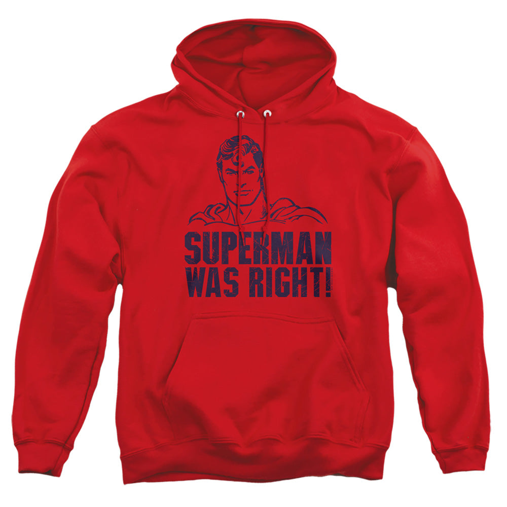 Superman - Was Right - Adult Pull-over Hoodie - Red