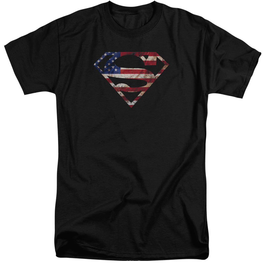 Superman - Super Patriot - Short Sleeve Adult Tall - Black T-shirt