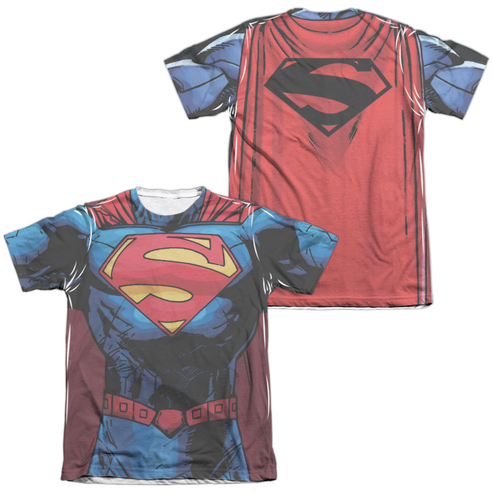 Superman - New 52 Superman (Front/back Print) - Adult Poly/cotton Short Sleeve Tee - White T-shirt