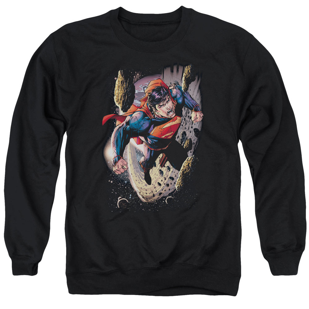 Superman - Orbit - Adult Crewneck Sweatshirt - Black