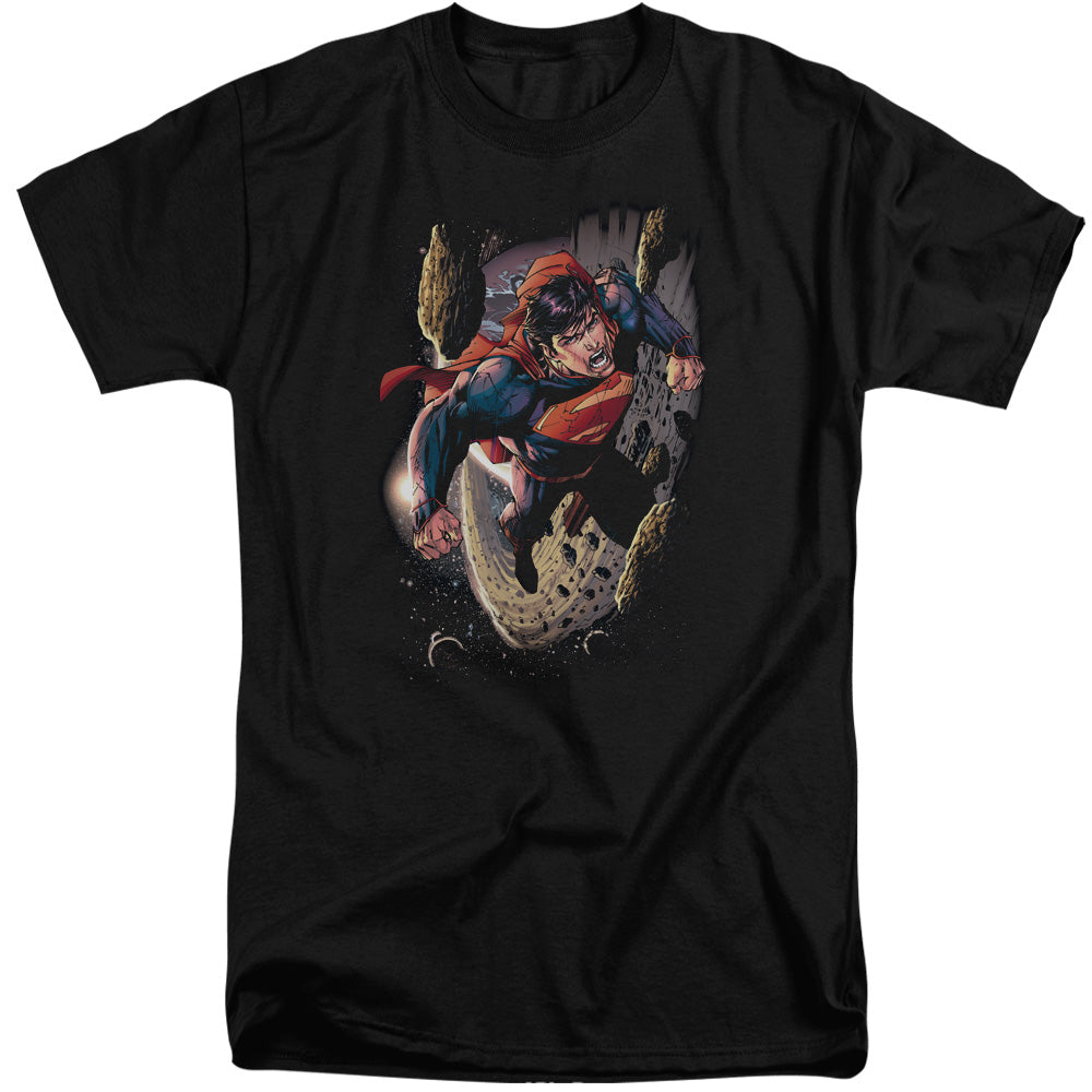 Superman - Orbit - Short Sleeve Adult Tall - Black T-shirt