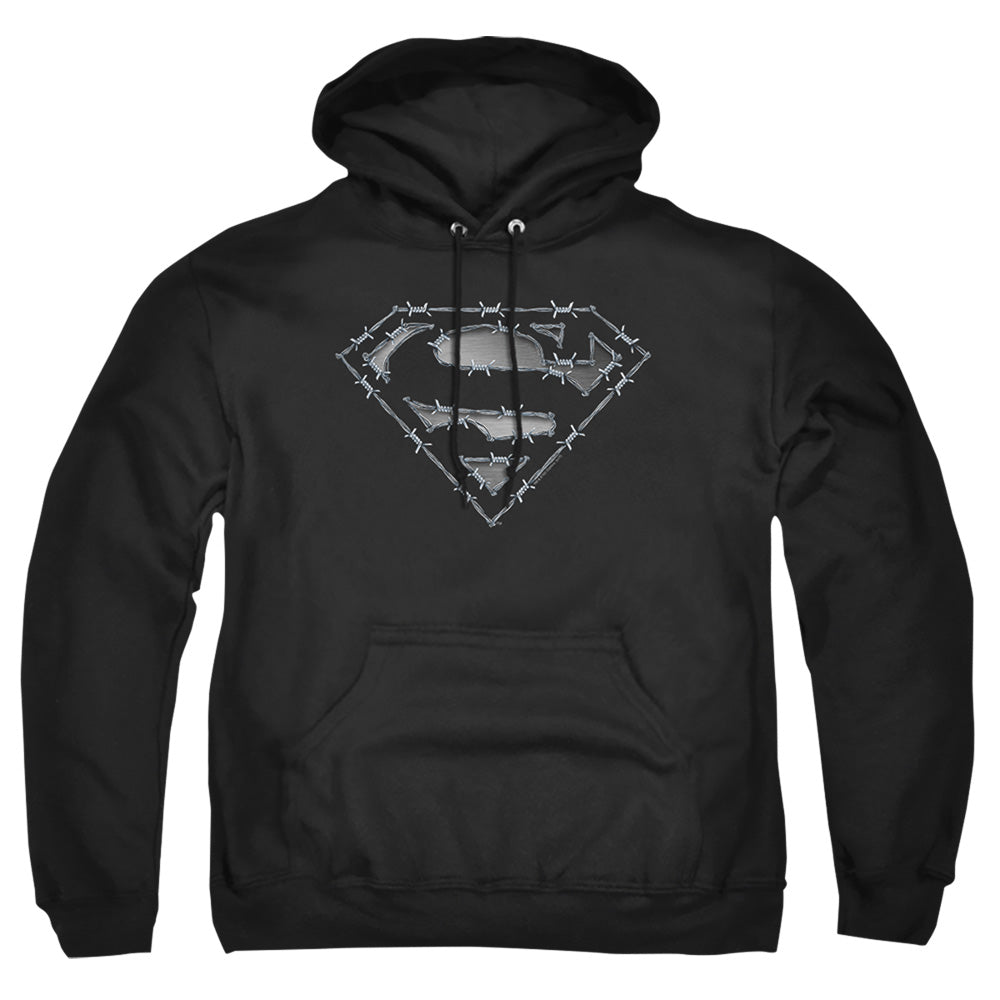 Superman - Barbed Wire - Adult Pull-over Hoodie - Black