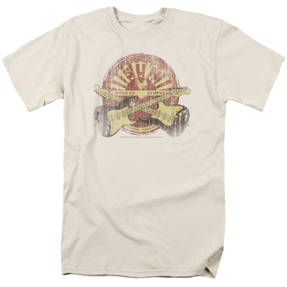 Sun - Crossed Guitars - Short Sleeve Adult 18/1 - Cream T-shirt