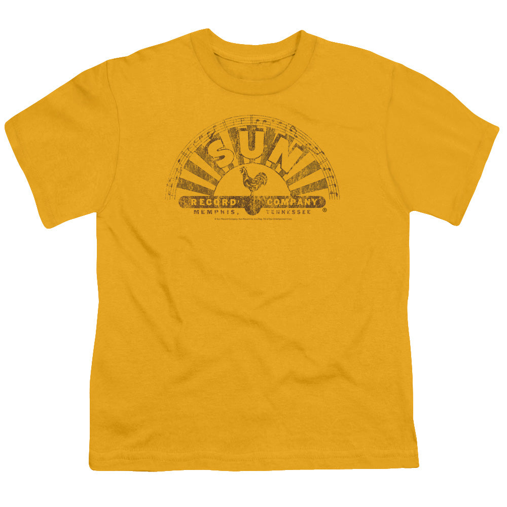 Sun - Worn Logo - Short Sleeve Youth 18/1 - Gold T-shirt