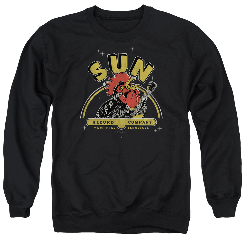 Sun - Rocking Rooster - Adult Crewneck Sweatshirt - Black