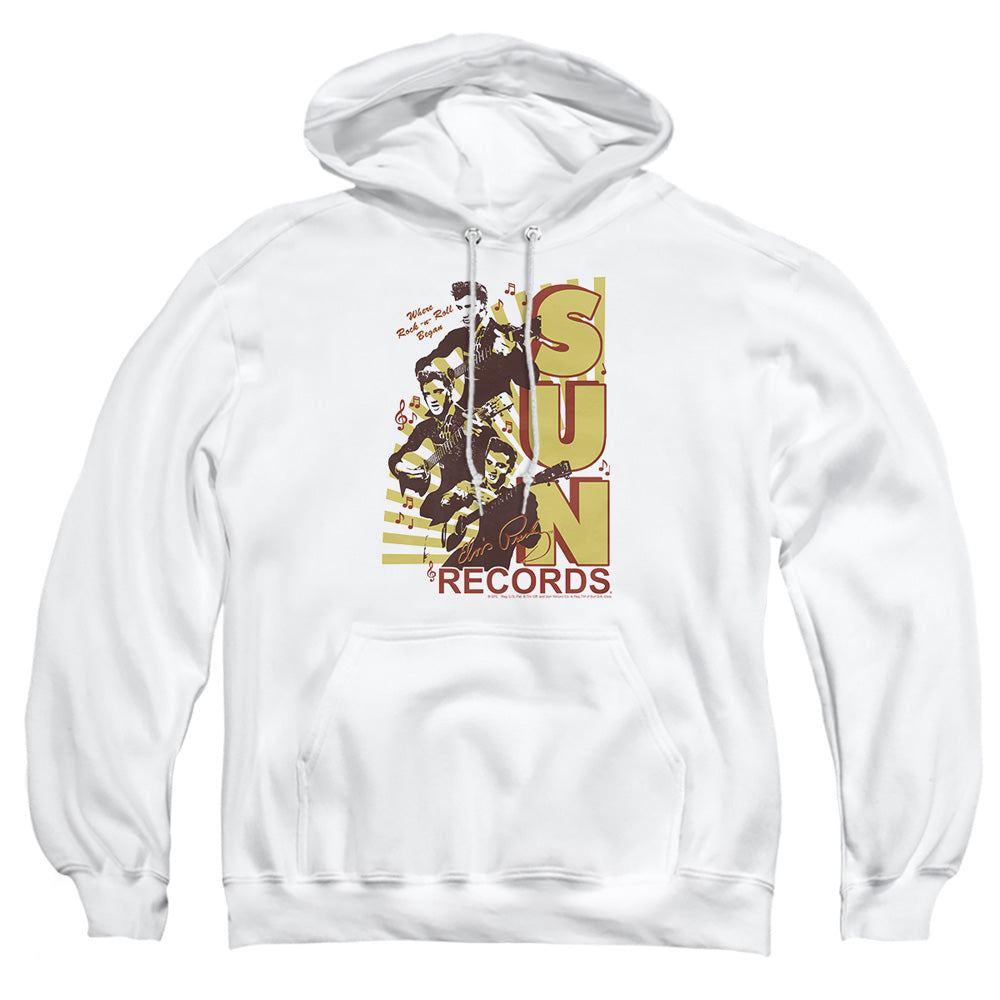 Sun - Tri Elvis - Adult Pull-over Hoodie - White