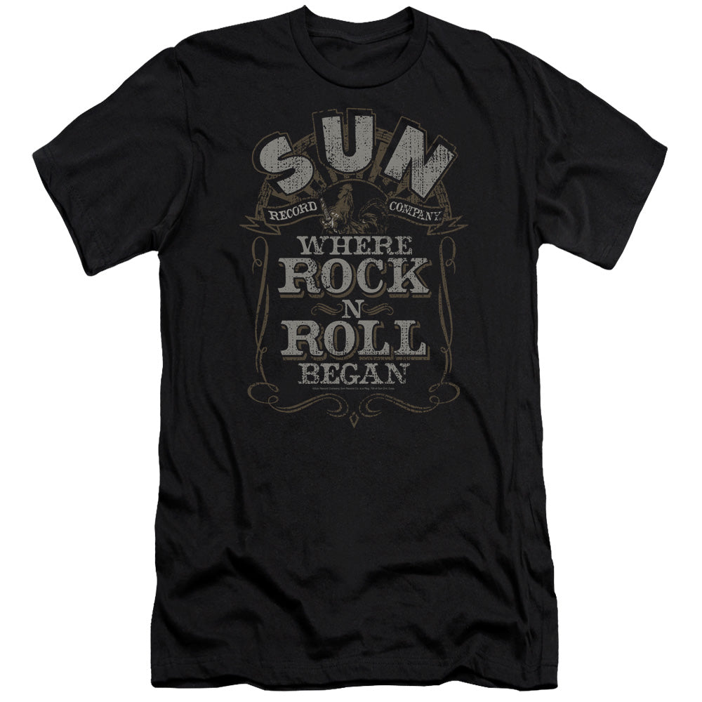 Sun - Where Rock Began-premuim Canvas Adult Slim Fit 30/1 - Black