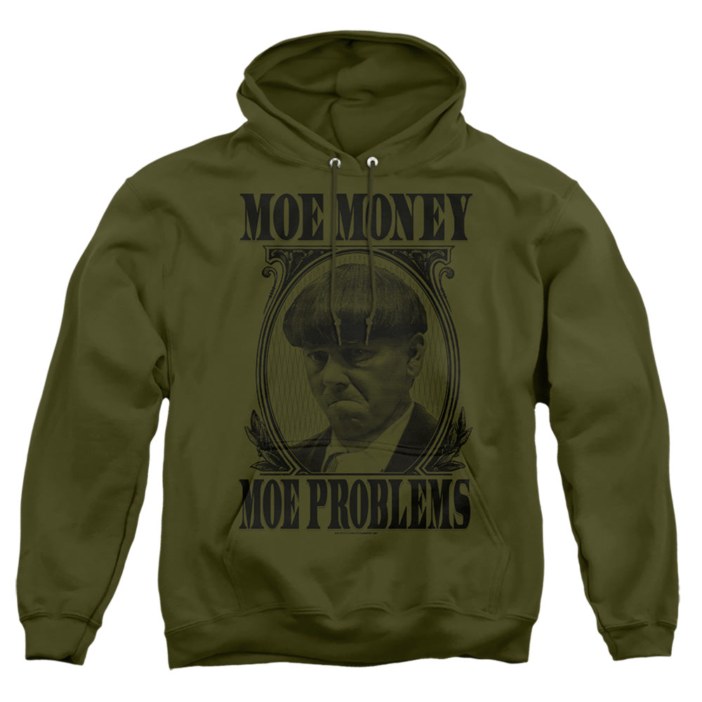 Three Stooges - Moe Money - Adult Pull-over Hoodie - Military Green