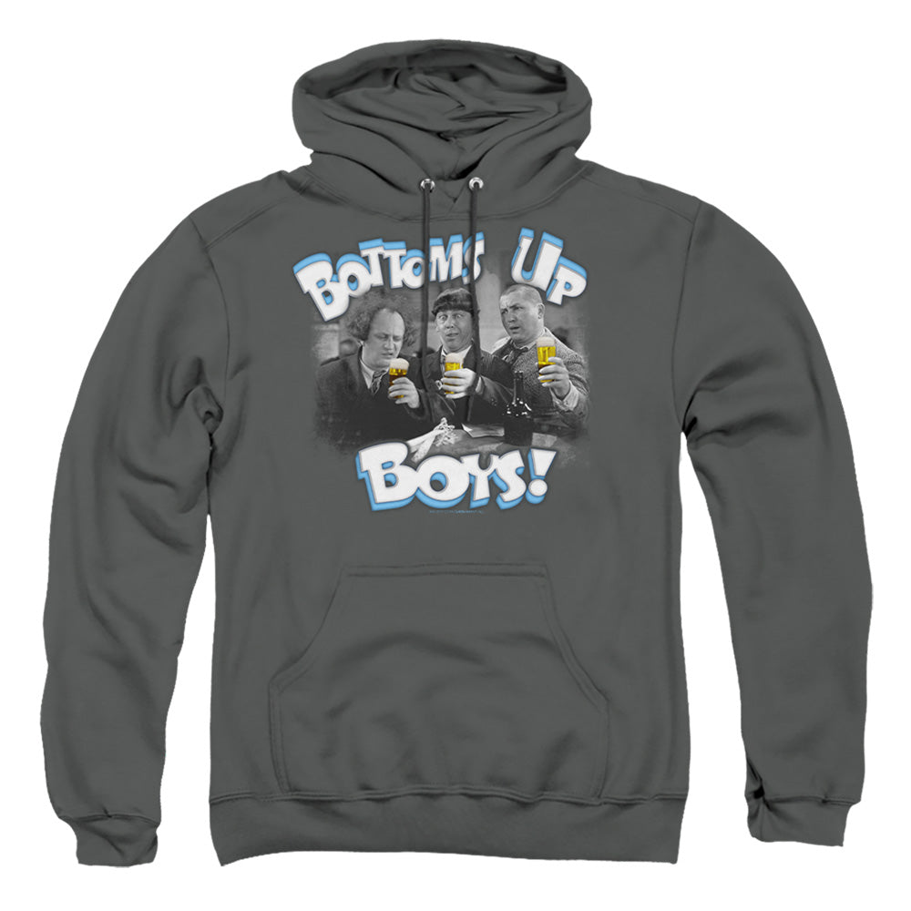 Three Stooges - Bottoms Up - Adult Pull-over Hoodie - Charcoal